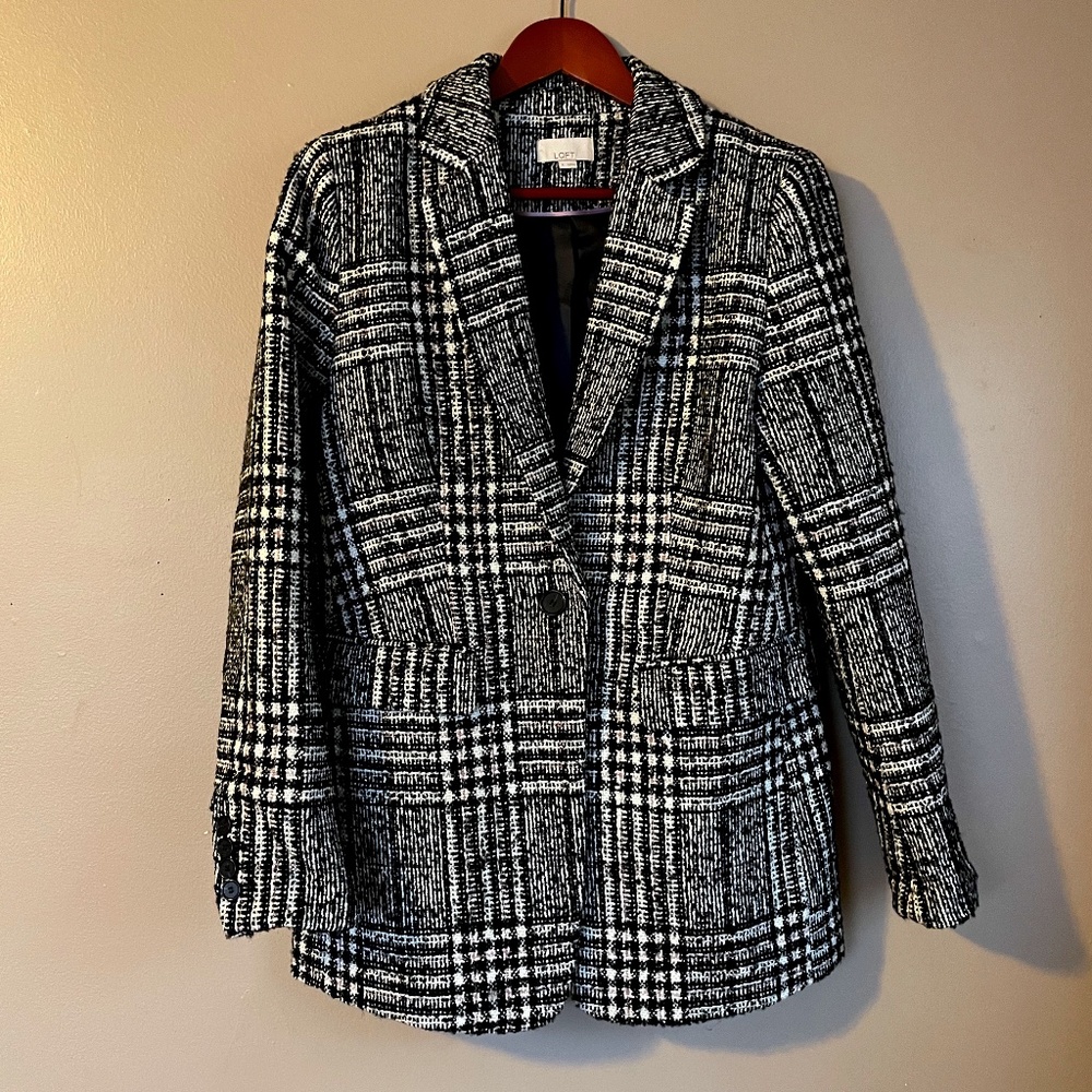 Long, Modern Tweed Blazer